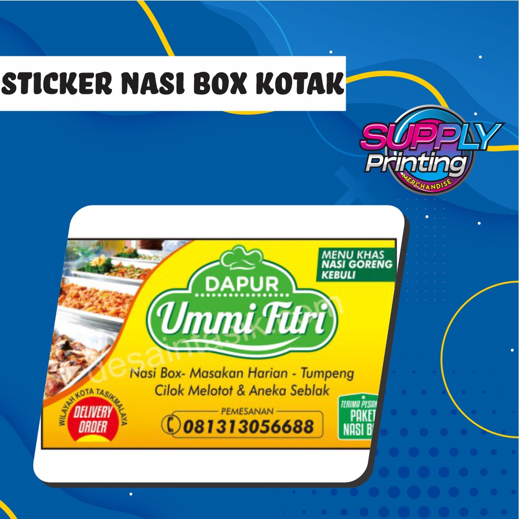 Jual Cetak Sticker Label Nasi Box Nasi Kotak Delivery Bento MURAH (isi 100Pcs)
