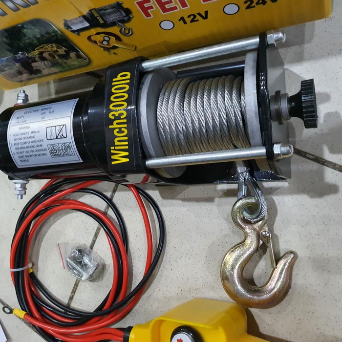 WINCH ATV HOIST 1500 KG ELECTRIC WINCH 3000 LBS Shopee Indonesia