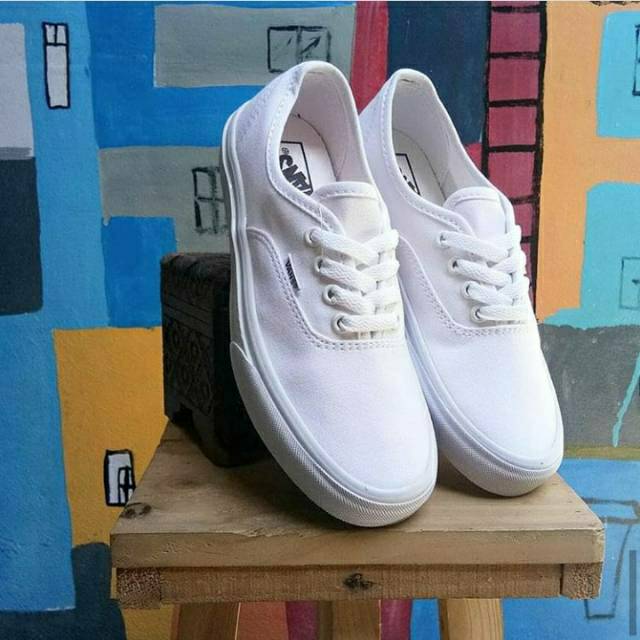 SEPATU VANS AUTENTIK FULL WHITE MADE IN CHINA (IMPORT) Shopee Indonesia
