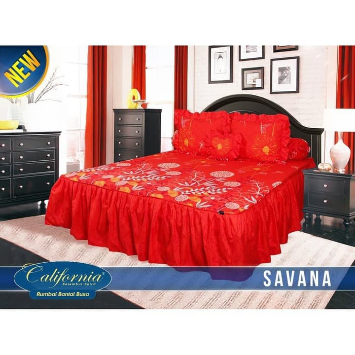 CALIFORNIA SPREI RUMBAI KING 180X200 MOTIF SAVANA Shopee