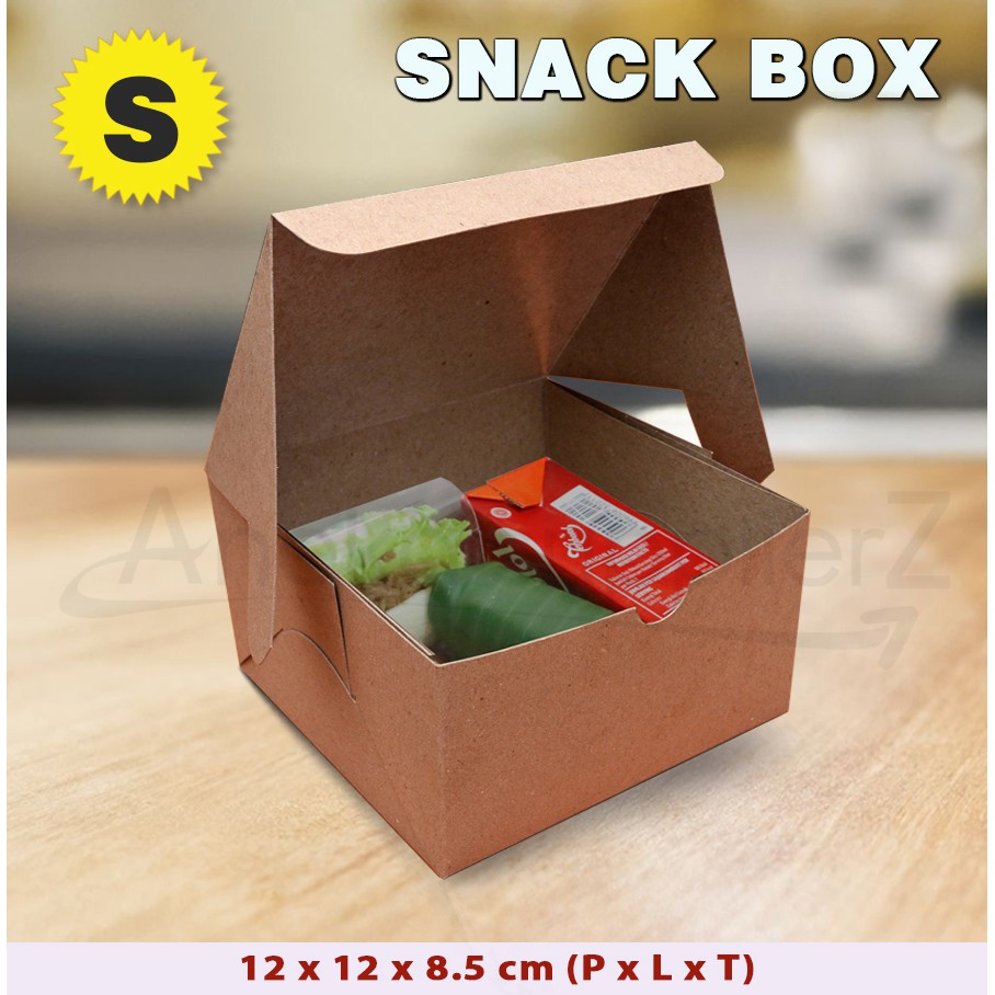 Jual Kotak Box Kue Bolu KRAFT COKLAT Snack Box S (50 PCS) Shopee