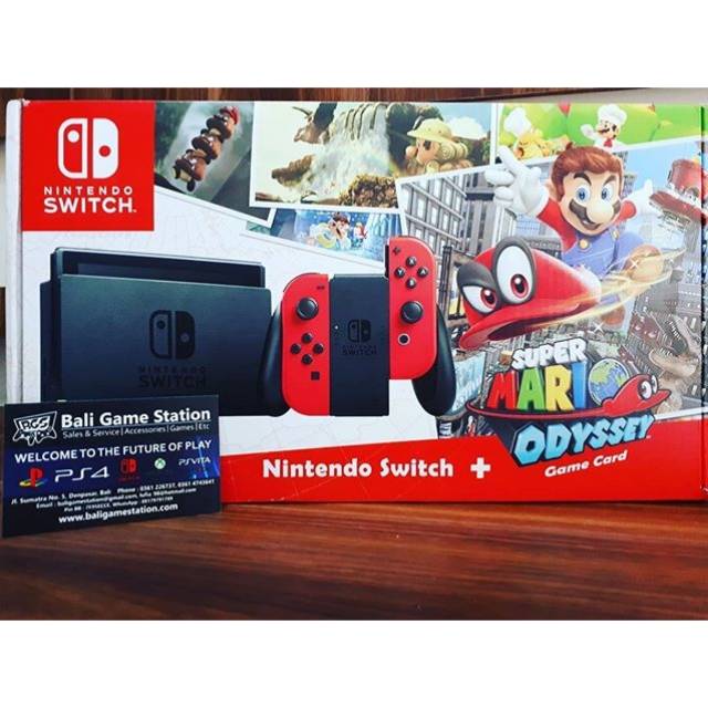 Jual Nintendo Switch Console Red Super Mario Odyssey Bundle | Shopee Indonesia