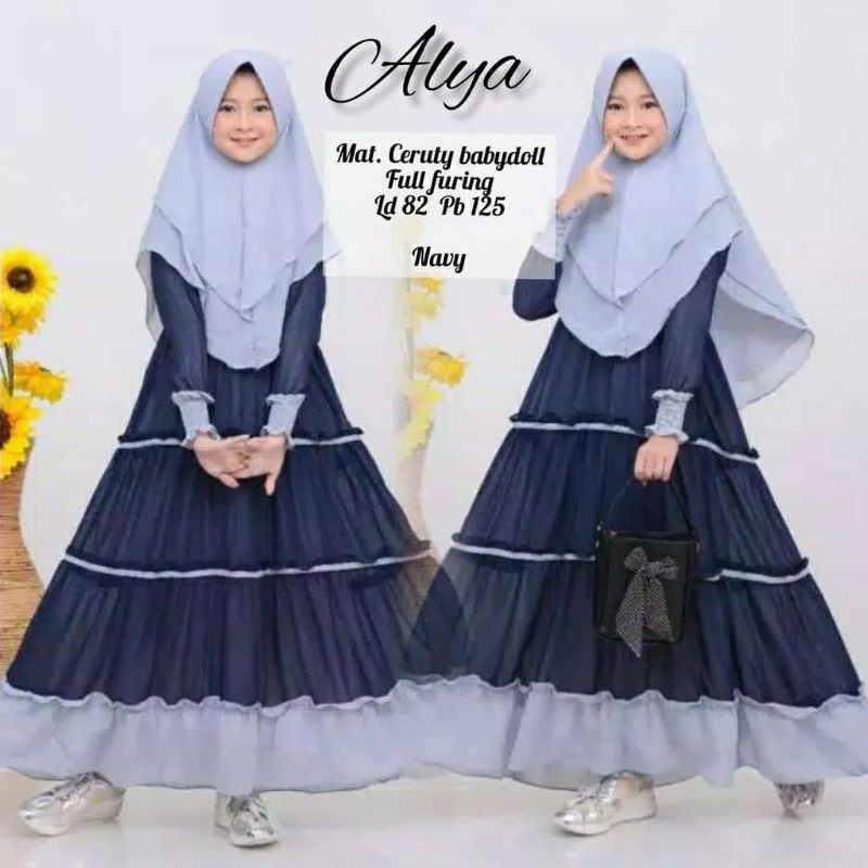 ALYA KIDS GAMIS ANAK USIA 911 TAHUN (L) 1214 TAHUN (XL) /GAMIS ANAK