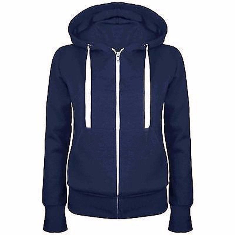 Sweater Kaos Hoodie Model Lengan Panjang Warna Polos Bahan Fleece Untuk