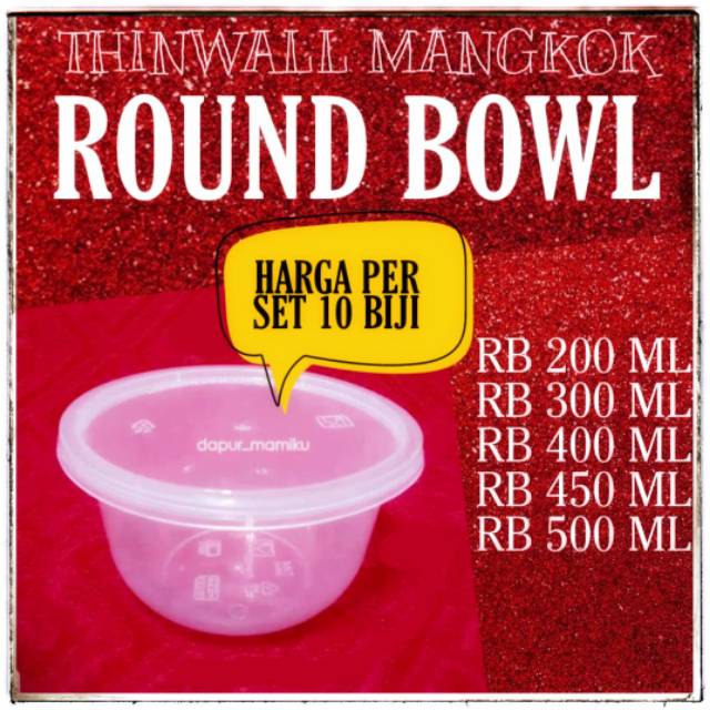 DAPURMAMI 10 BIJI Mangkuk Plastik Mangkok thinwall round bowl Cup