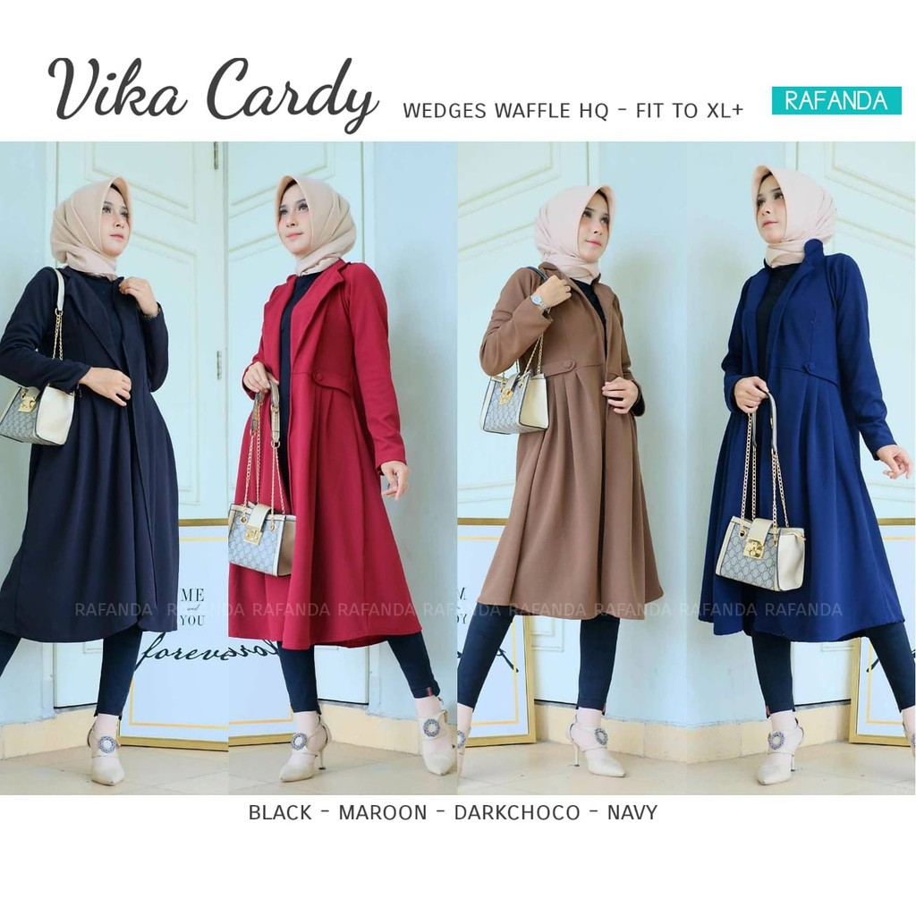 VIKA CARDY CARDIGAN V NECK BLAZER VICA CARDINGAN LONG OUTER BAHAN