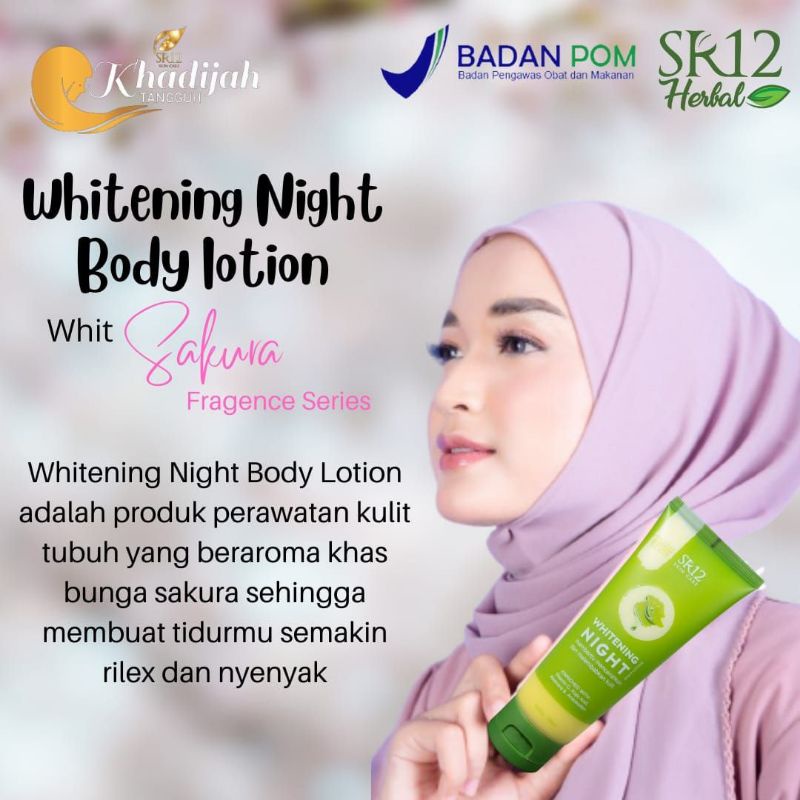 Jual whitening night body lotion sr12/body lotion boom/pencerah