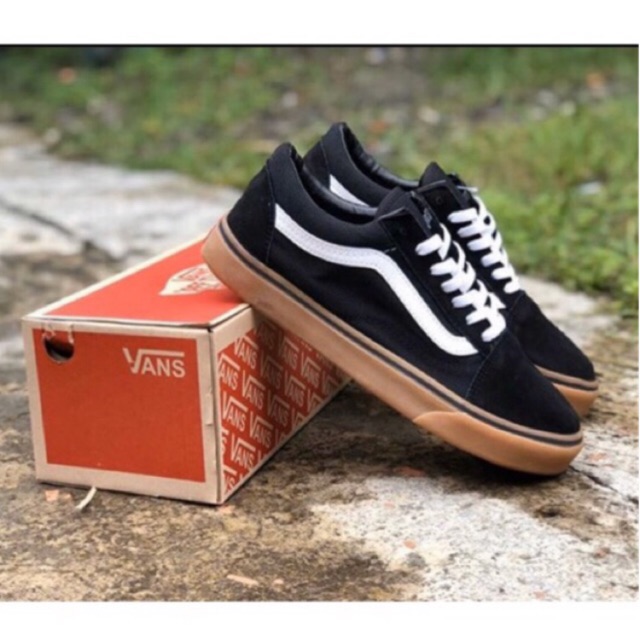 Jual Sepatu Vans Oldskool (Oldschool) Hitam/Black Sol Gum / Coklat Grade Ori | Shopee Indonesia