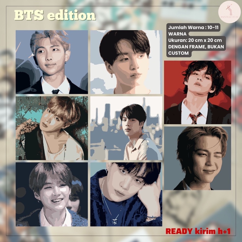 Jual BTS PAINT BY NUMBER (SATISFYING LENGKAP) 1011 warna (me time