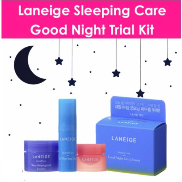 Jual LANEIGE GOOD NIGHT SLEEPING CARE KIT 3 ITEMS ( WATER MASK + LIP