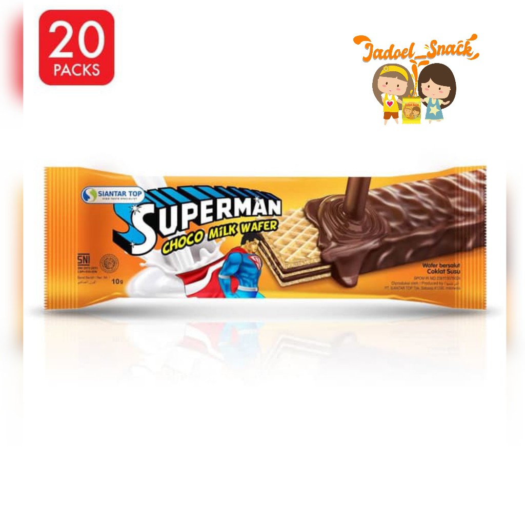 Jual Wafer Superman Isi 20 Pcs X 9Gr Jadul By Jadoel Snack | Shopee Indonesia