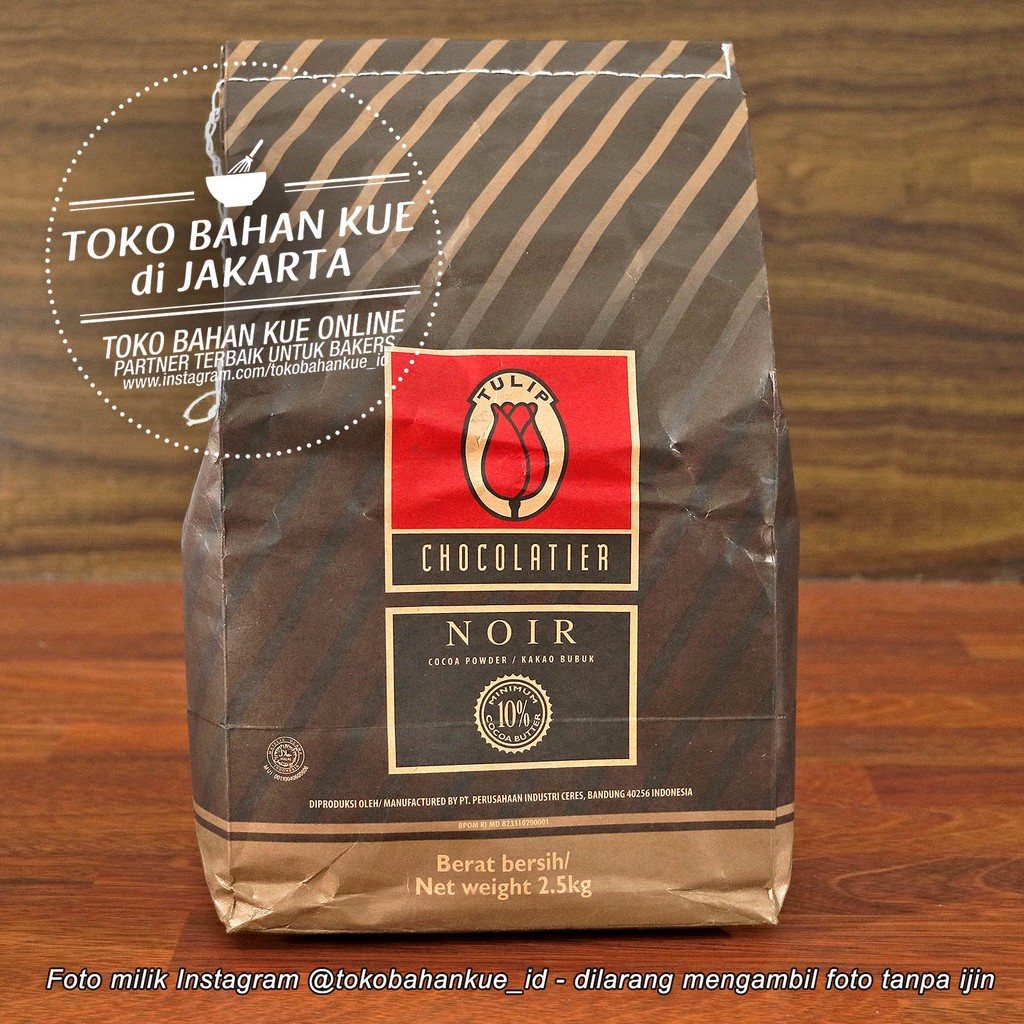 Coklat Bubuk Tulip NOIR 1 Kg Pure Cocoa Black Powder Hitam Pekat