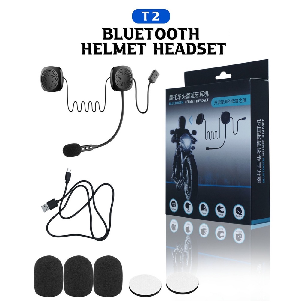 Jual Helmet Headset Helm Motor Gojek Tempel Microphone Musik Bluetooth
