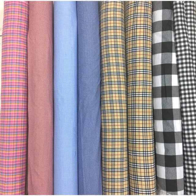 Kain Katun Motif Kotak Kotak Yarndyed 1 Lebar 150cm Per 0.5M Shopee