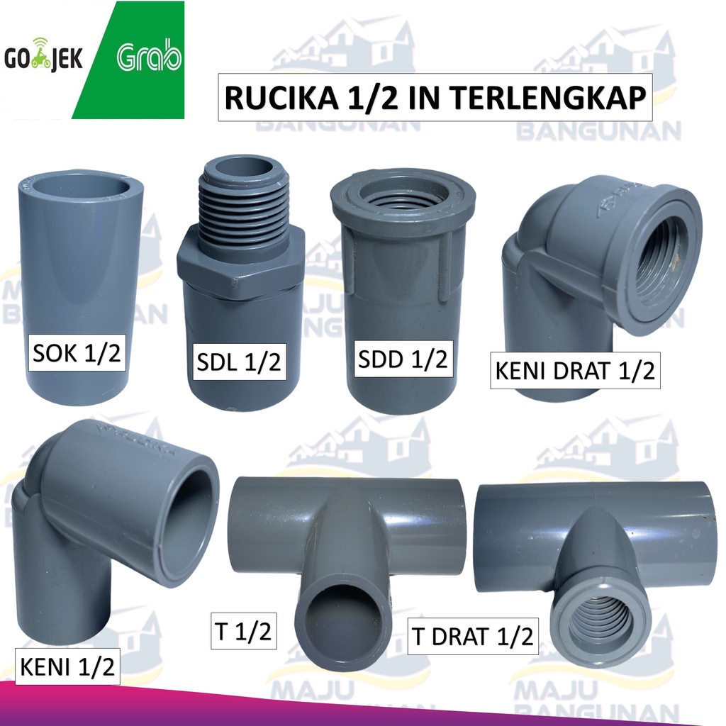 Jual FITTING PVC 1/2" INCH RUCIKA / POWER AW 1/2 IN / SOCK 1/2 SOK 1/2