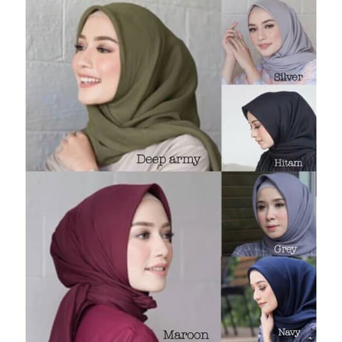 Jilbab Bella Square Warna Abu Abu Muda Hijab Muslimah