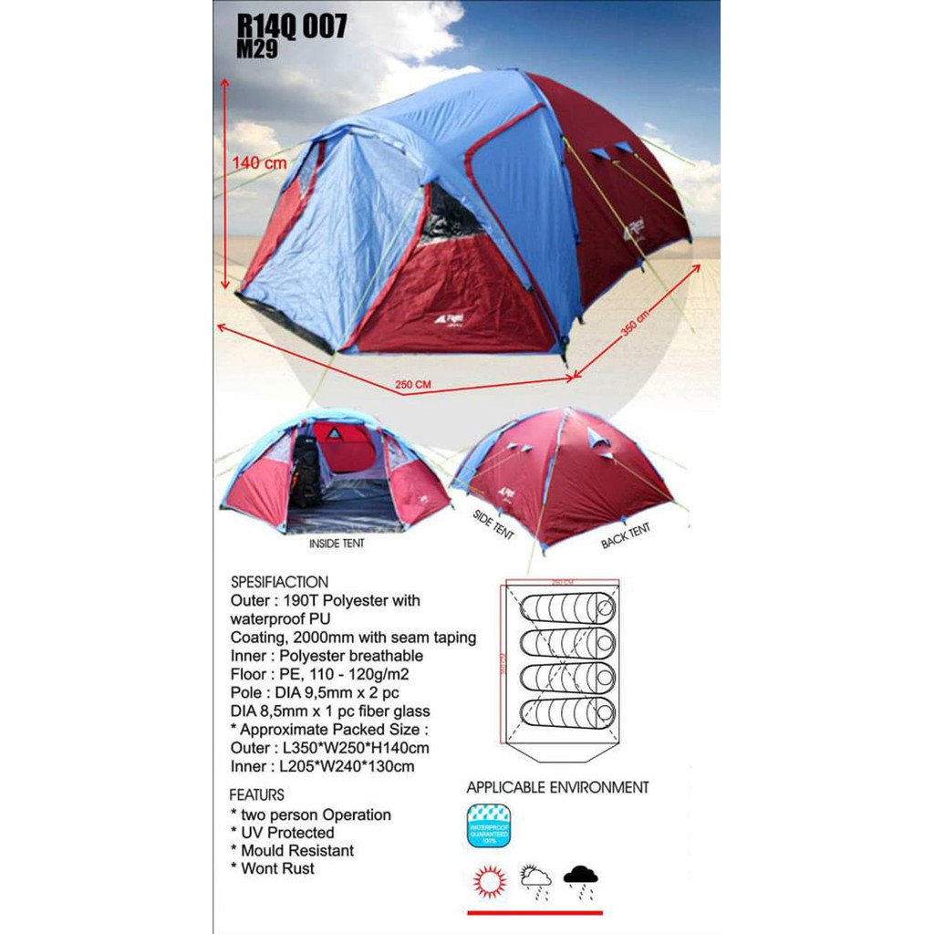 TENDA / ALAT CAMPING / PERALATAN KEMAH / GUNUNG / Rei Tenda M29 | Shopee  Indonesia