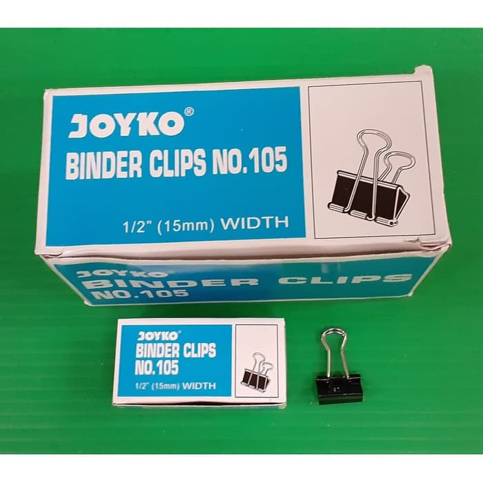 Jual BINDER CLIP JOYKO NO. 105 LEBAR 15mm KLIP KERTAS STATIONERY