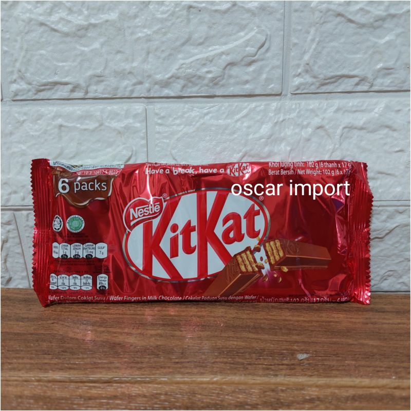 Jual NESTLE KITKAT ORIGINAL ISI 6 PACKS 102G HALAL
