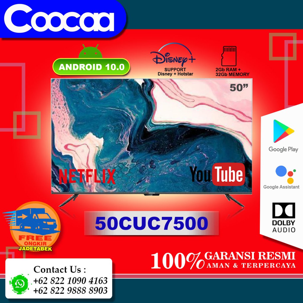 Coocaa 50CUC7500 Android 10 Smart TV 4K UHD 50S6GPro 50S6G