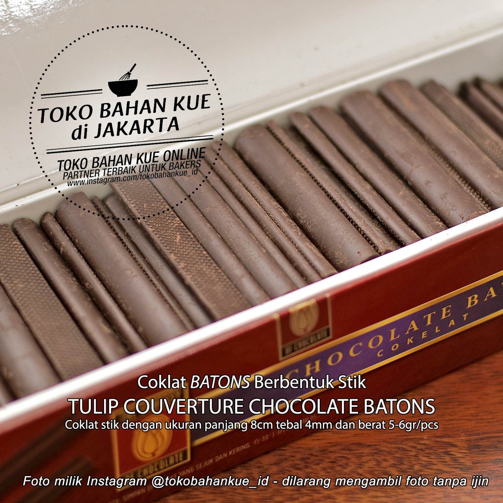 Jual Coklat Stik Chocolate Batons Couverture Sticks Tulip Eoc 52% - 500 Gr | Shopee Indonesia