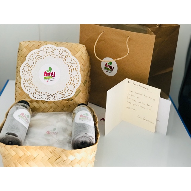 Hampers paket pempek isi 20pcs, besek cantik, kartu