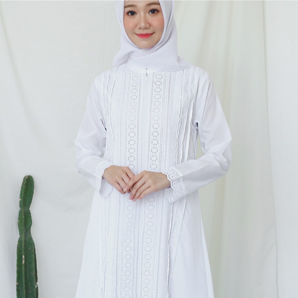 Gamis Putih Katun Jepang / Gamis Ihrom / Baju Haji / Perlengkapan Haji
