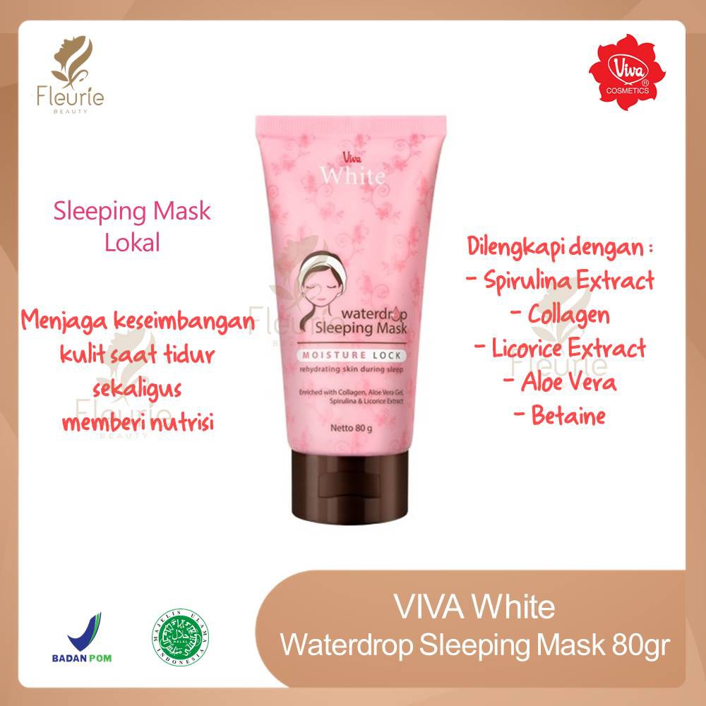VIVA White Waterdrop Sleeping Mask Netto 80gr (White Cream) Shopee