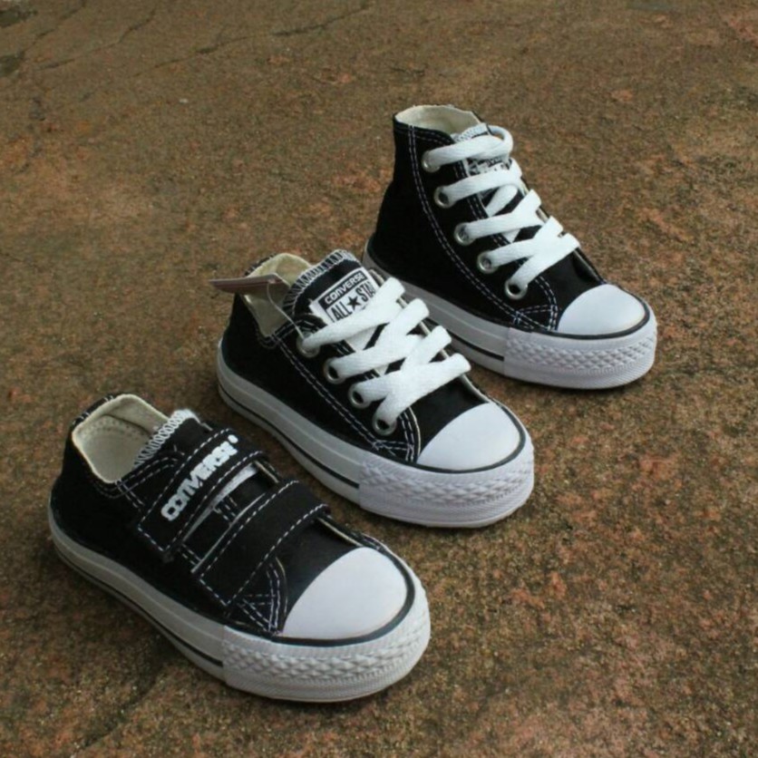 Jual converse hitam 1835 pendek / tinggi / perekat / kids tali/ sepatu