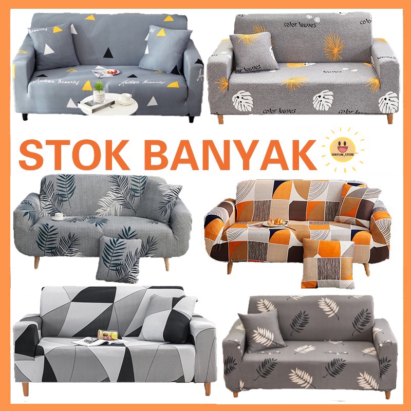 Jual Cover Sofa Pattern Motif Menarik/ AntiSelip cover sofa bed 1/2/3