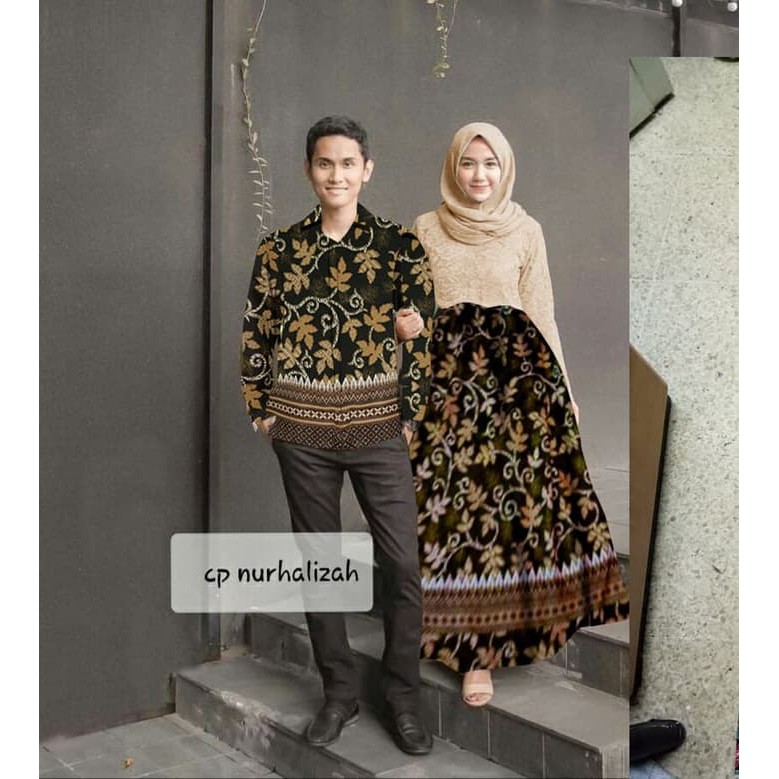 Jual [Cp Nurhaliza Coksu Sl] Batik Couple Brukat Polyster Coklat Susu | Shopee Indonesia