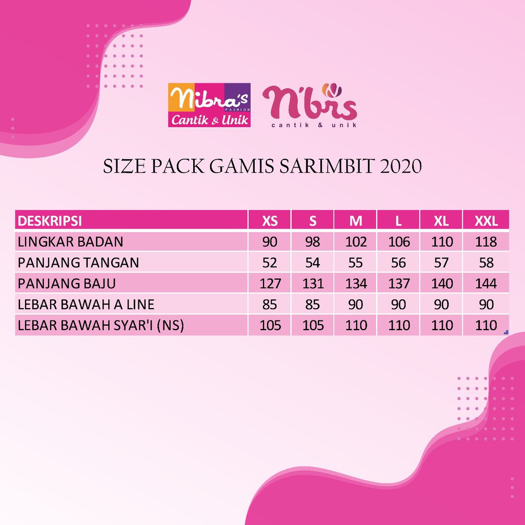 30+ Ide Keren Size Pack Gamis Nibras 2020 Angela T. Graff