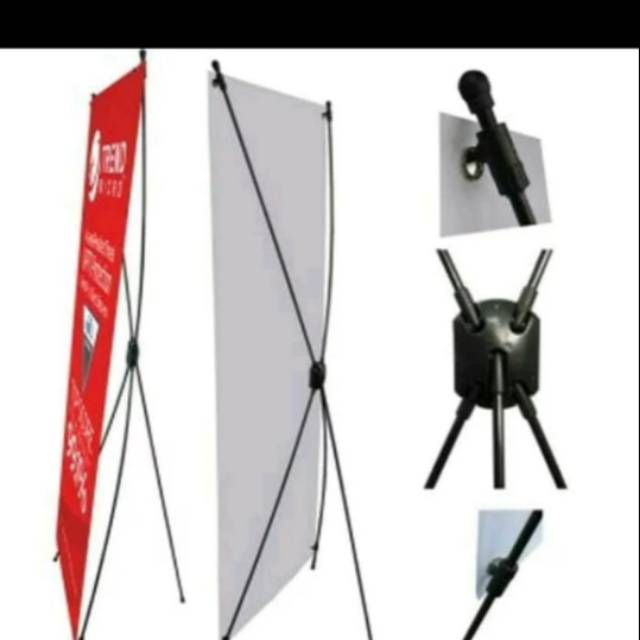 Rangka X Banner Fiber 60x160 Colok Stand Shopee Indonesia