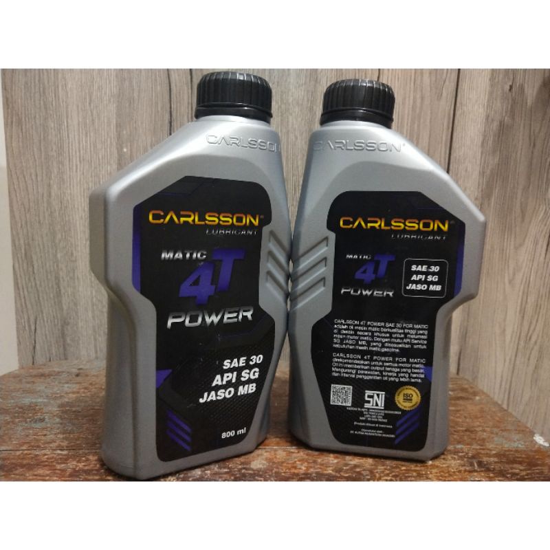Jual Oli Motor Carlsson Matic 4T Power SAE 30 API SG / JASO MB 800 ML