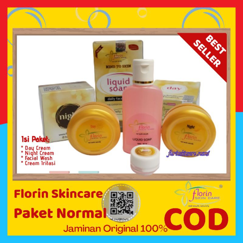 ORIGINAL CREAM PENCERAH WAJAH FLORIN SKINCARE Paket Normal Perawatan