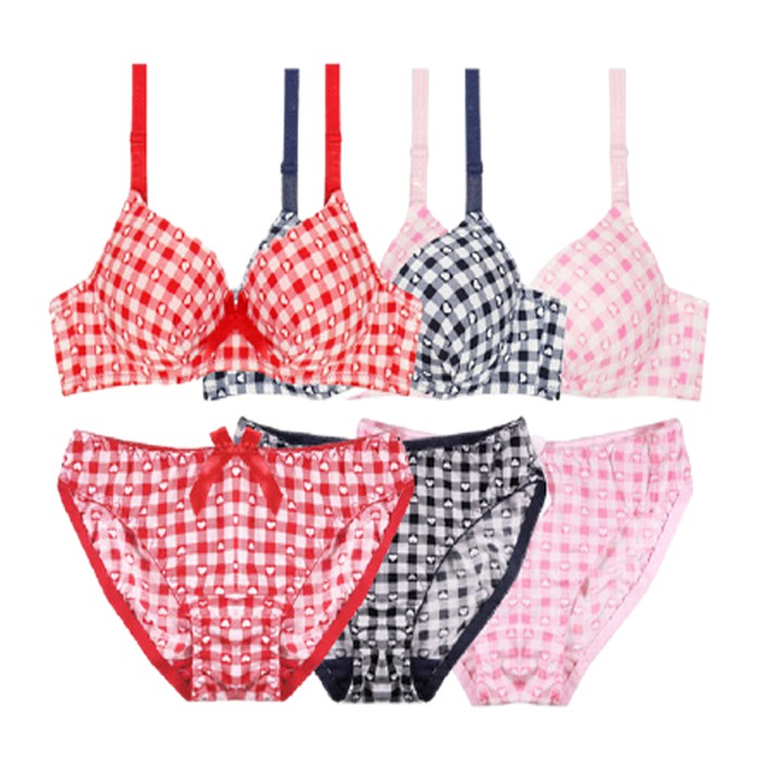 Setelan Bra celana dalam set bra set pakaian dalam motif love 388 termurah berkualitas Shopee