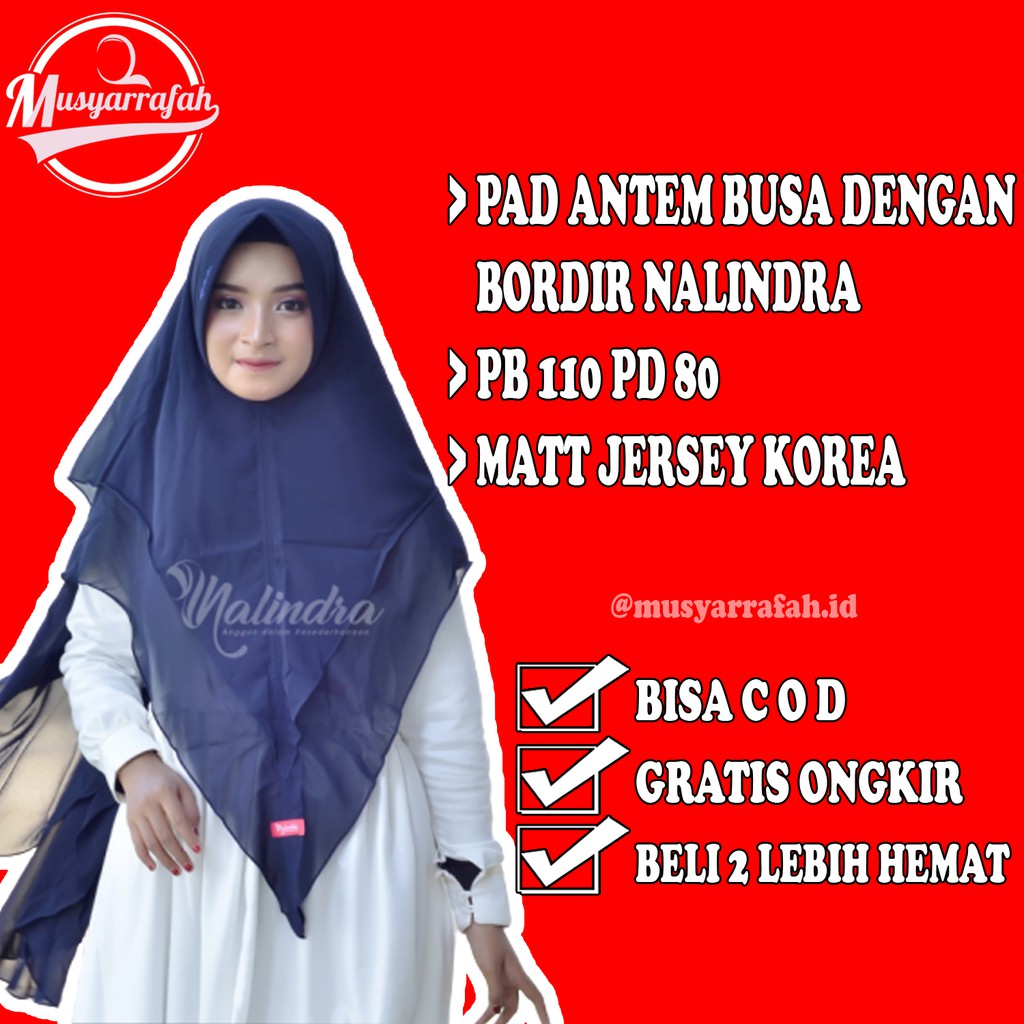 KHIMAR KIRANIA DUA LAYER ORIGINAL NALINDRA HIJAB BRANDED JILBAB CERUTI