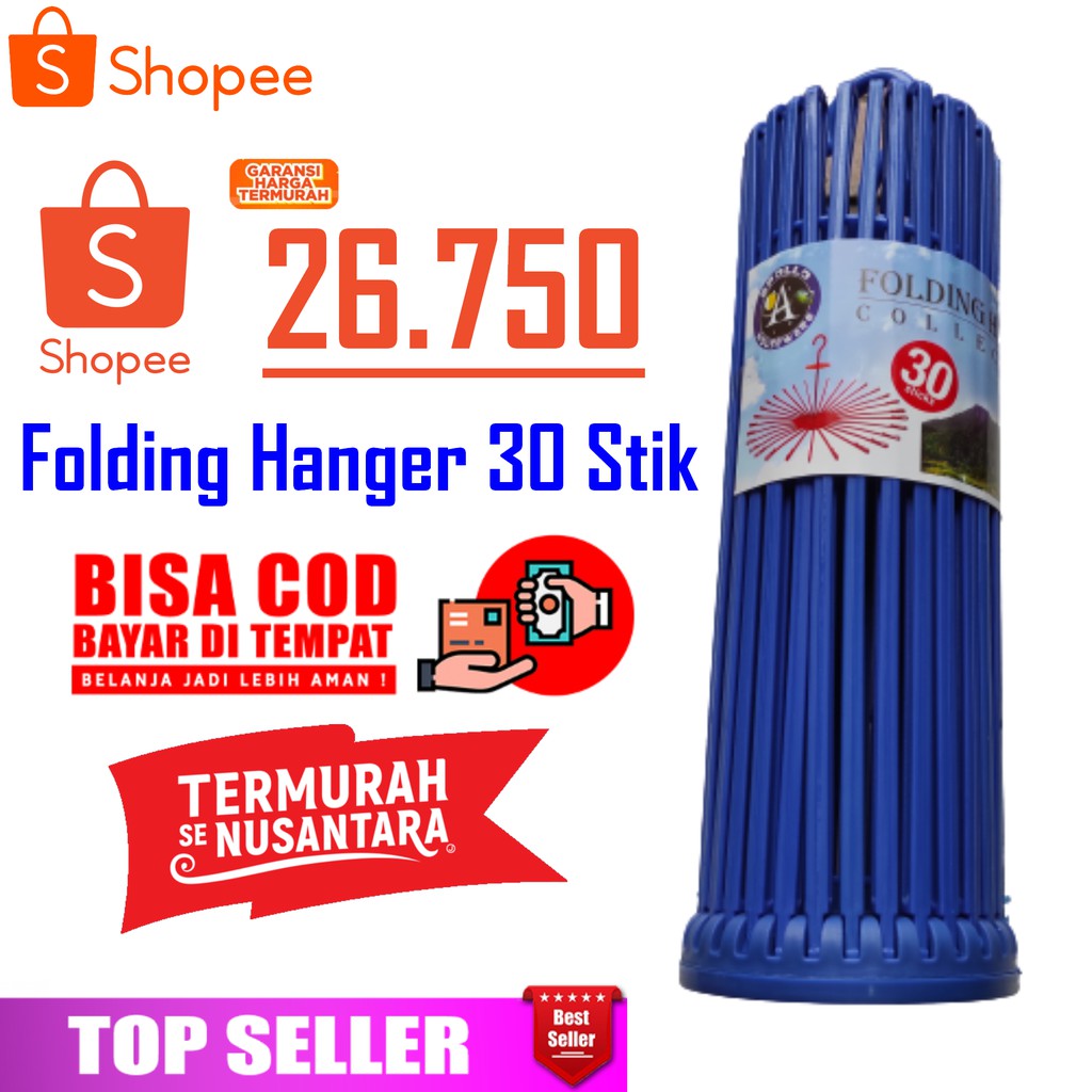 Paling Hemat!!! Folding Hanger Jemuran Baju Gantungan Baju Bayi Baby 30