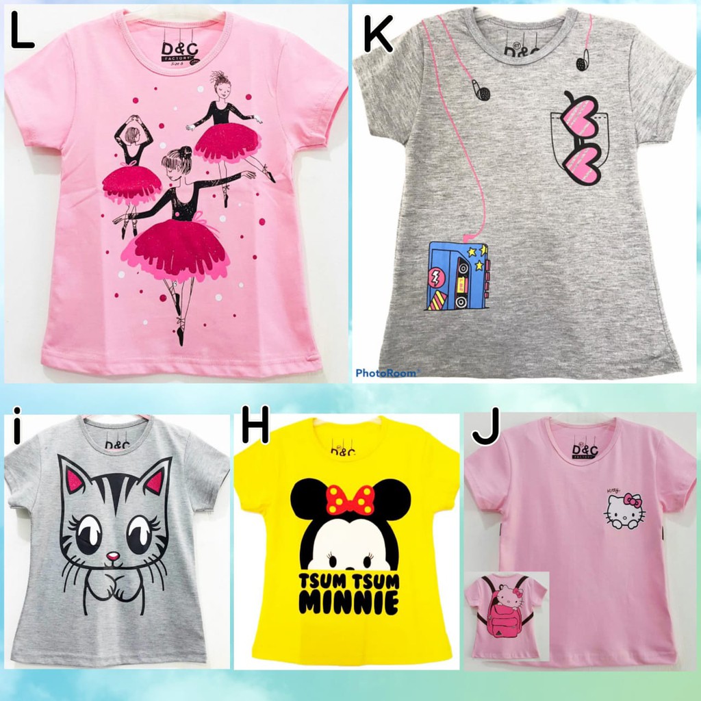 kaos anak perempuan karakter tsum tsum minnie mouse KACE