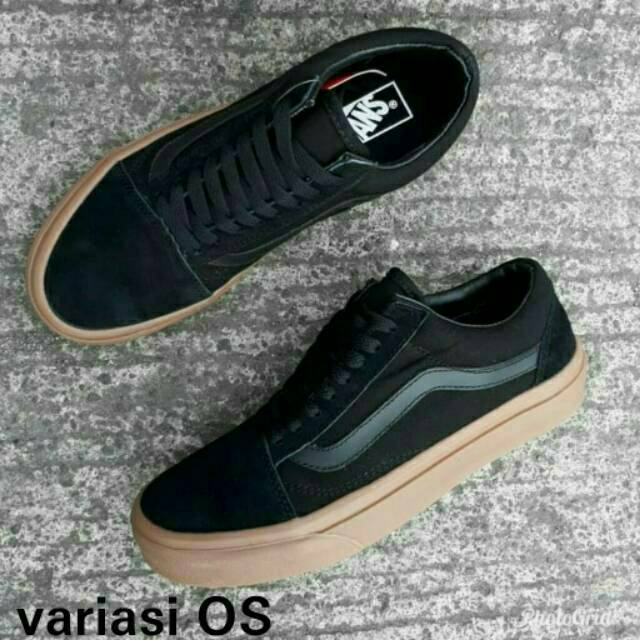 SEPATU VANS AUTHENTIC FULL BLACK HITAM POLOS WHITE PUTIH OLDSKOOL