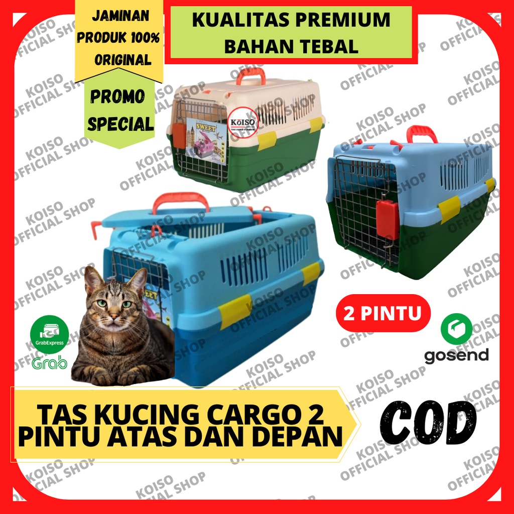 Jual KANDANG KUCING DUA PINTU / PET CARGO / PET CARRIER TRAY PINTU BESI