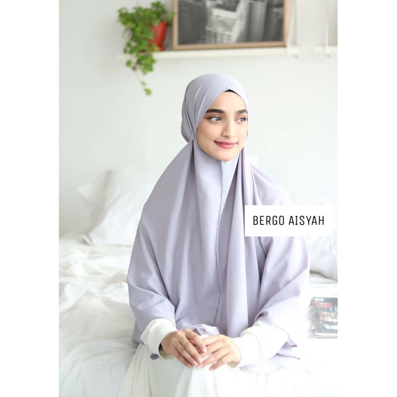 BERGO AISYAH JUMBO DIAMOND XL CREPE /HIJAB JILBAB INSTAN NON PED XL