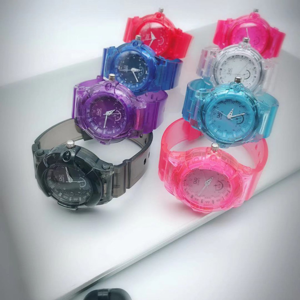 Jual JQ07 Jam Tangan Jelly Angka Rubber Transparant Transparan bening