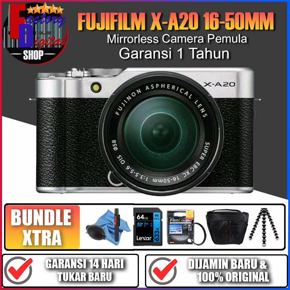 Jual Fujifilm XA20 Kit 1650MM OIS Mirrorless Kamera Pemula Fuji XA20