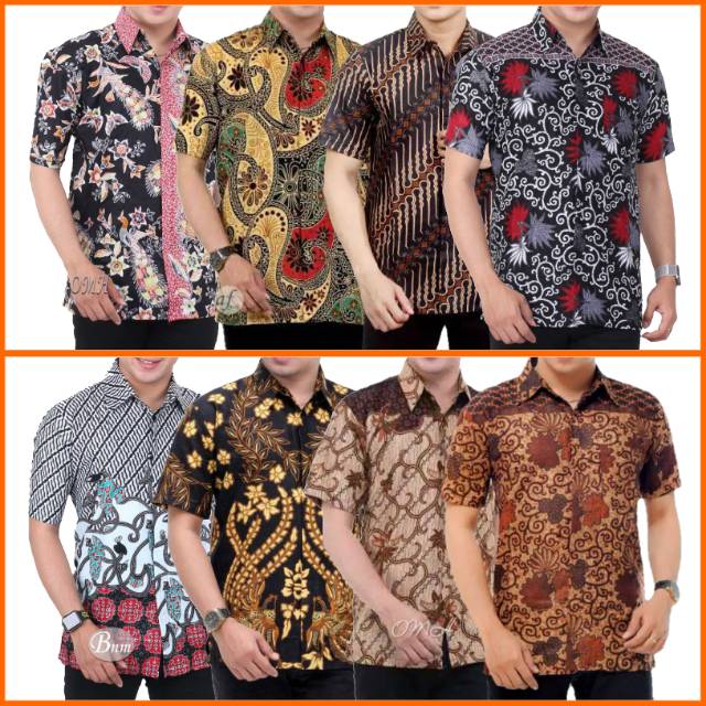 BSWART Batik HRB026 Kenongo Hem Pendek Padi Pekalongan M L XL Batik