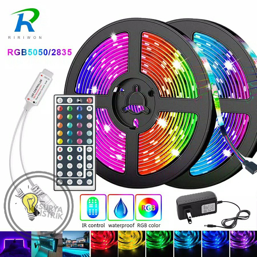 Jual Led Strip Light Rgb 5050 Smd 2835 Fleksibel 10M Dengan Remote Control Tape Diode Dc 12V+Remote Contr | Shopee Indonesia