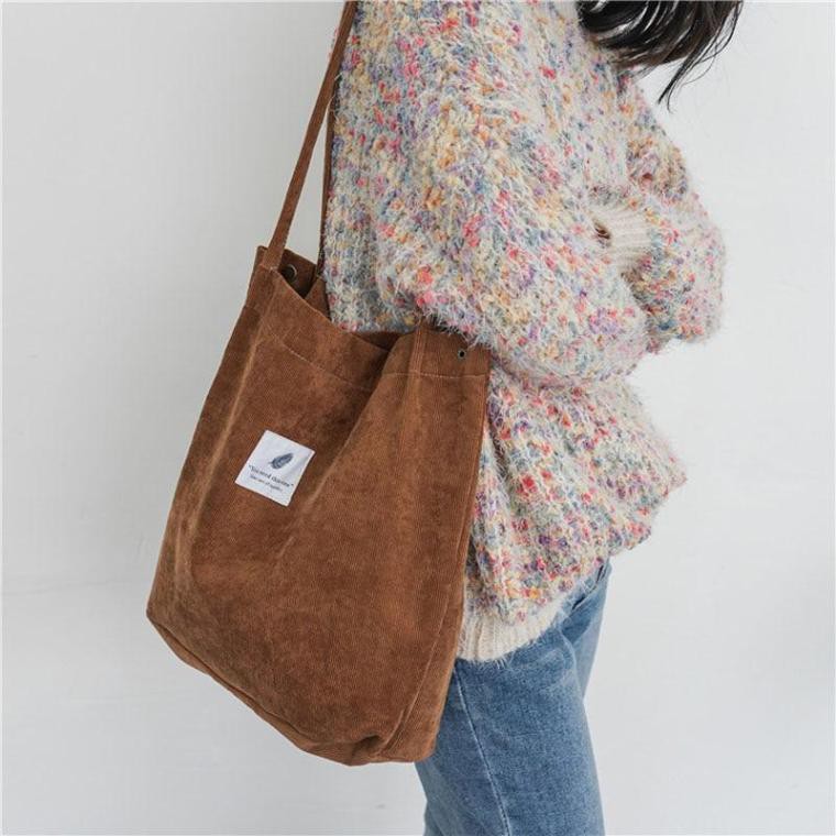 Tas Bahu Tali Beludru Wanita F203