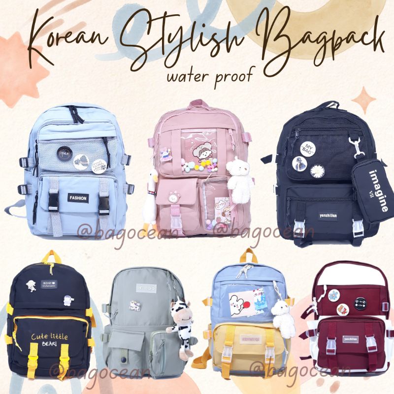 Jual STYLISH KOREAN BAGPACK / TAS KOREA KEKINIAN / TAS REMAJA WANITA BARU / RANSEL SEKOLAH CEWEK