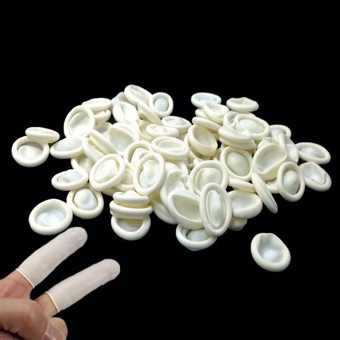 Jual Dental finger coat cot coats cots sarung jari latex tangan karet