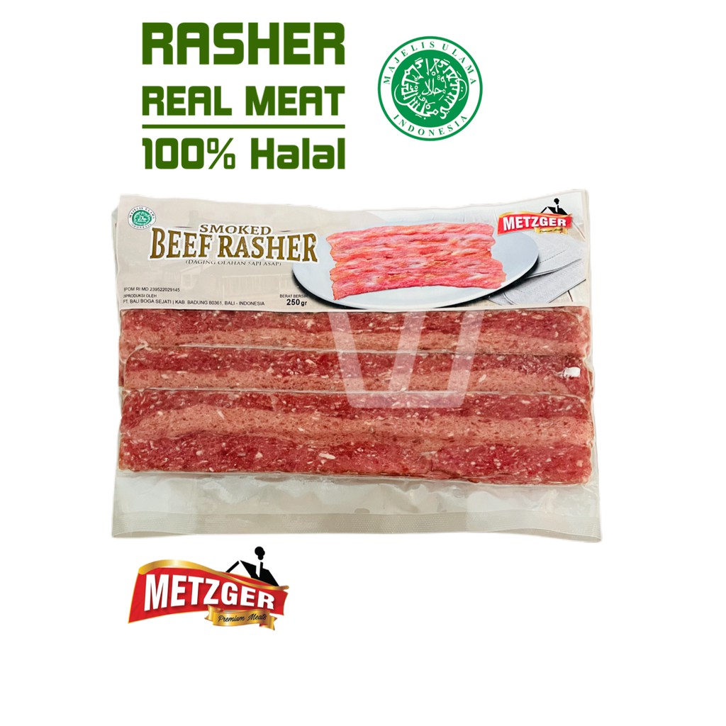 Metzger Daging Sapi Asap Smoked Beef Rasher 250G Halal Shopee Indonesia